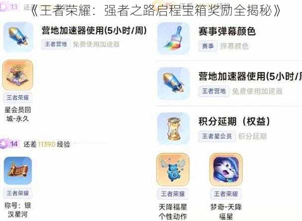 《王者荣耀:强者之路启程宝箱奖励全揭秘》